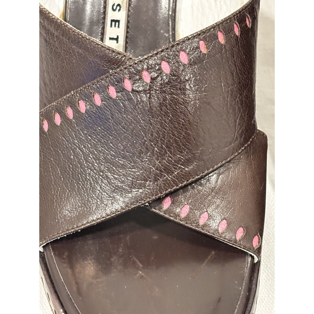 Fratelli Rossetti Brown Leather Mule Sandals Block Heel Made in Italy EU 36 - Picture 8 of 10